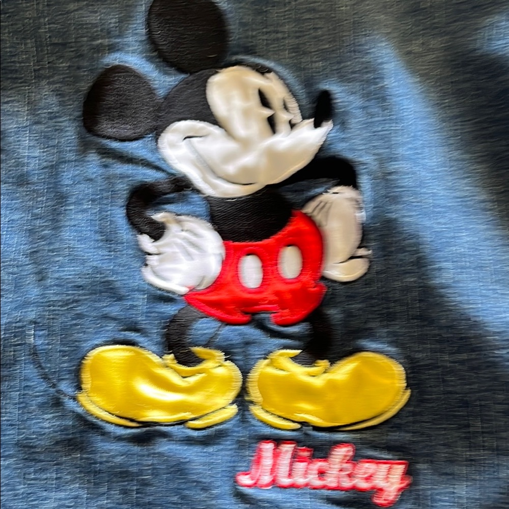 Disney Denim Jacket with Mickey Mouse on it Preowned